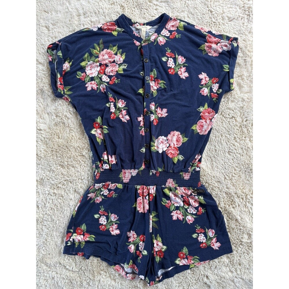 Matilda Jane Womens Brilliant Daydream Be Bold Romper Blue Floral Size Small